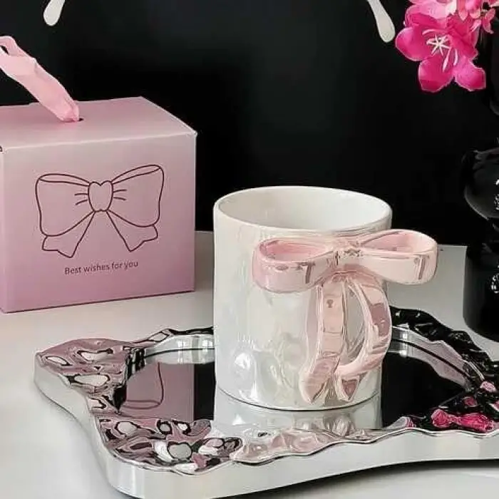 Kurdele Kupa (Pembe), Hediye Seramik Kupa