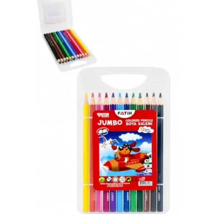 Kuru Boya Jumbo 12 Renk Çantalı Set