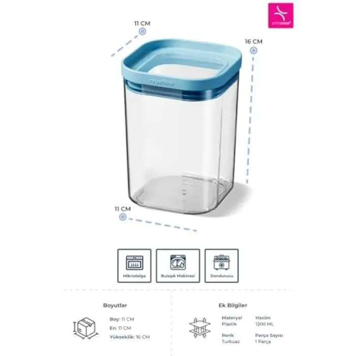 Kuru Gıda Saklama Kabı, 1200 ML