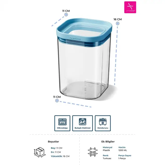 Kuru Gıda Saklama Kabı, 1200 ML
