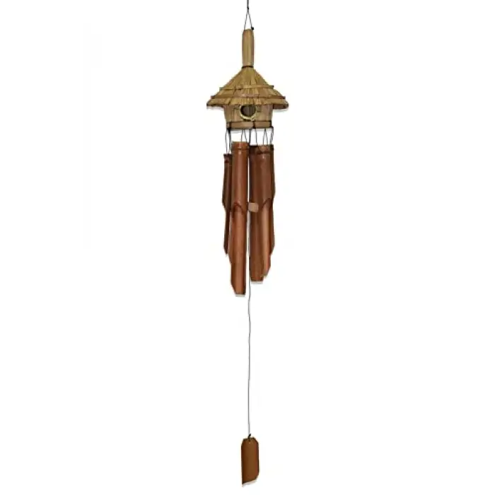 Kuş Yuvası Bambu Rüzgar Çanı Balkon ve Bahçe Dekoru