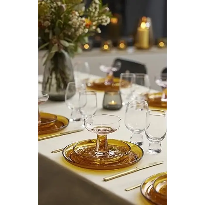 Kusintha Cam Tabak Çap 25 cm Amber