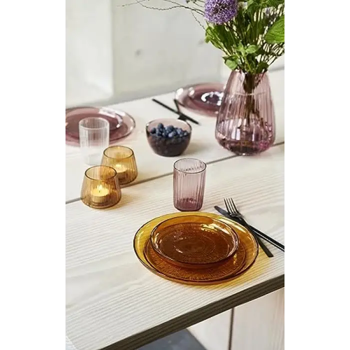 Kusintha Cam Tabak Çap 25 cm Amber