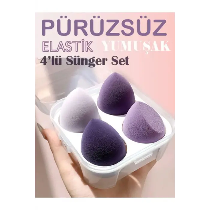 Kutulu 4lü Makyaj Süngeri Seti