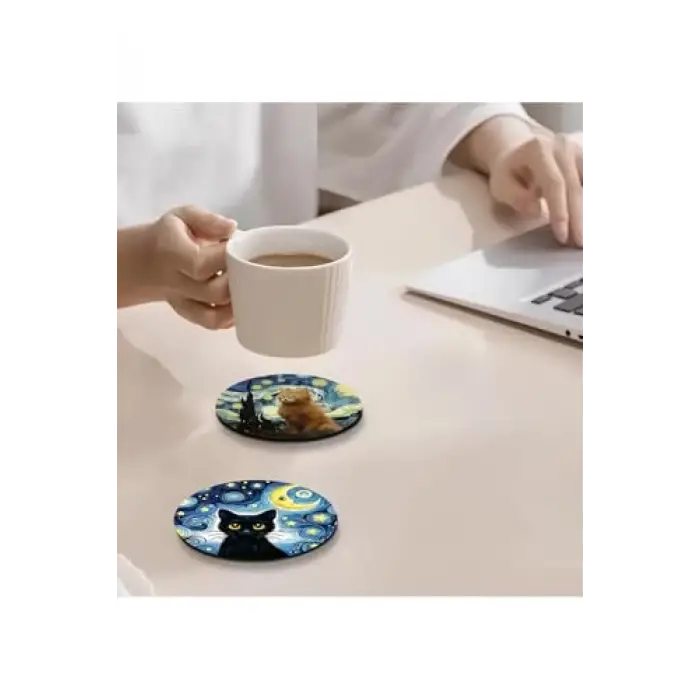 kutuTR 6lı Ahşap Bardak Altlığı BRD-005