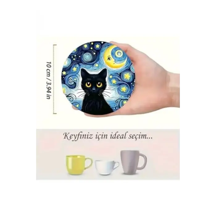 kutuTR 6lı Ahşap Bardak Altlığı BRD-005