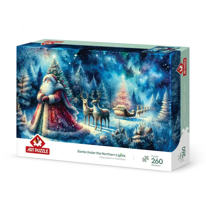 Kuzey Işıkları ve Noel Baba 260 Parça Puzzle