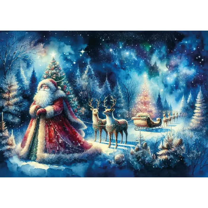 Kuzey Işıkları ve Noel Baba 260 Parça Puzzle