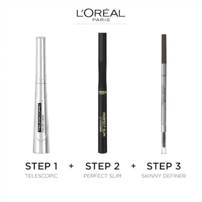 LOréal Paris False Lash Telescopic Fiber Maskara, Siyah, 9 ml