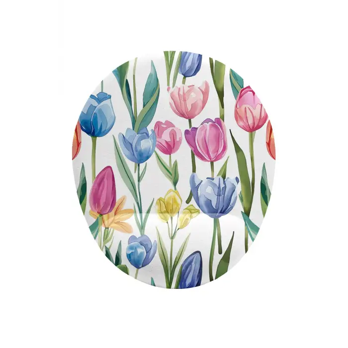 Lale Desenli Bilek Destekli Mouse Pad