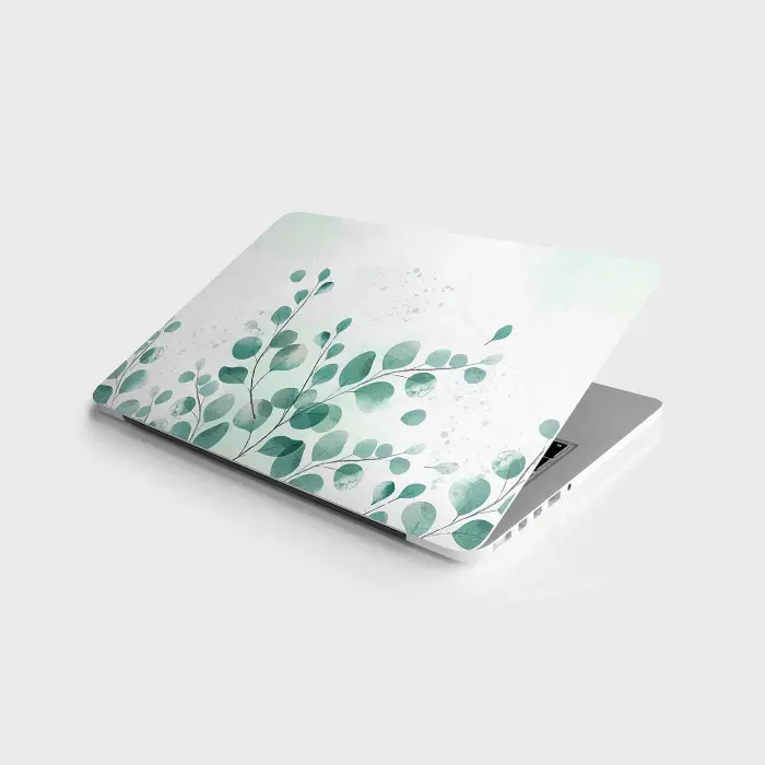 Laptop Notebook PC Kaplama Etiketi Yeşil Çiçek