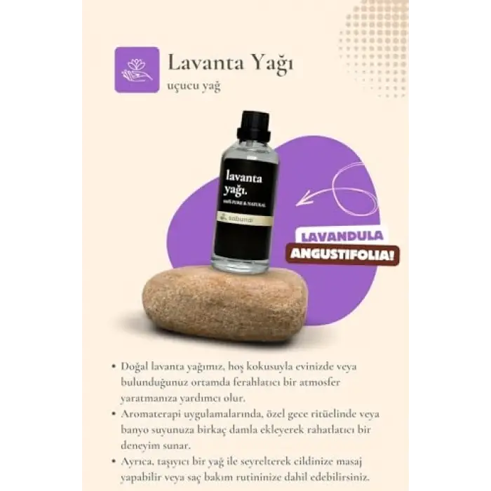 Lavanta Yağı 100 ml - Aromaterapi ve Bakım Yağı