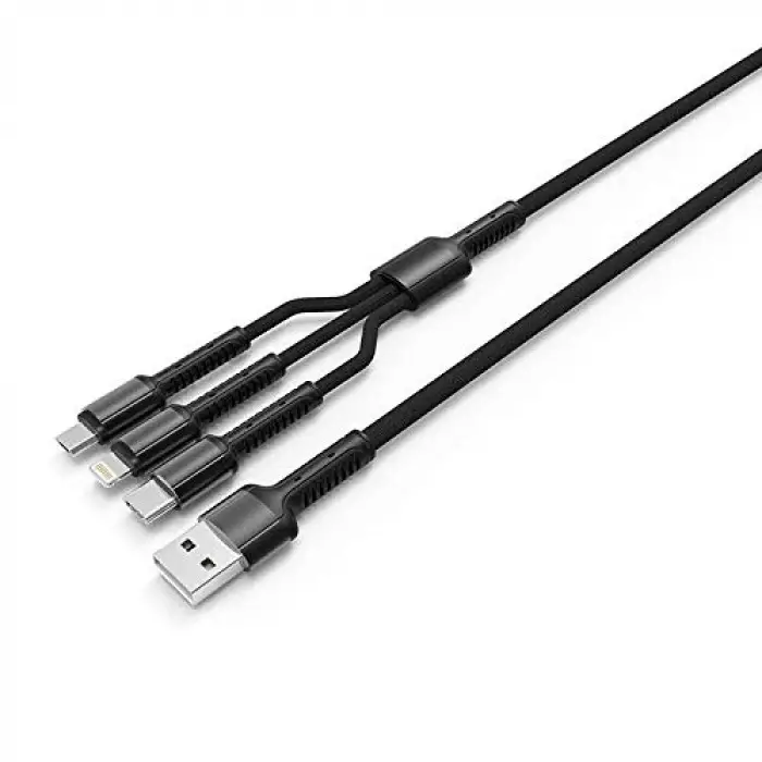 LC93 3 in 1 USB Kablo Siyah