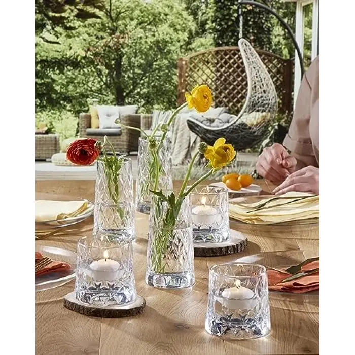 Leafy Cam Viski Bardağı; 4 Parça, Şeffaf, 300 cc