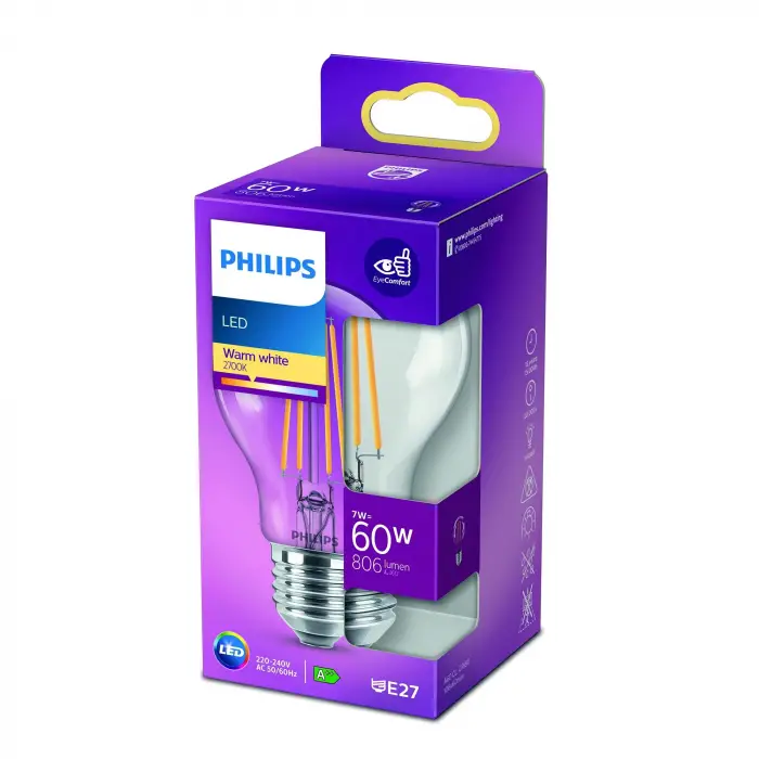 LED Classic 60W A60 E27 Non-Dim 2700K Sarı Işık LED Filament Ampul
