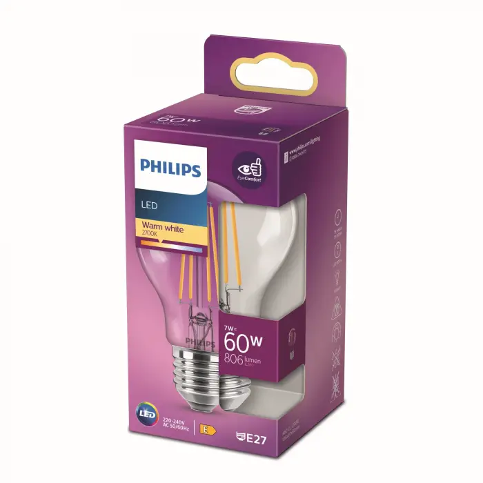 LED Classic 60W A60 E27 Non-Dim 2700K Sarı Işık LED Filament Ampul