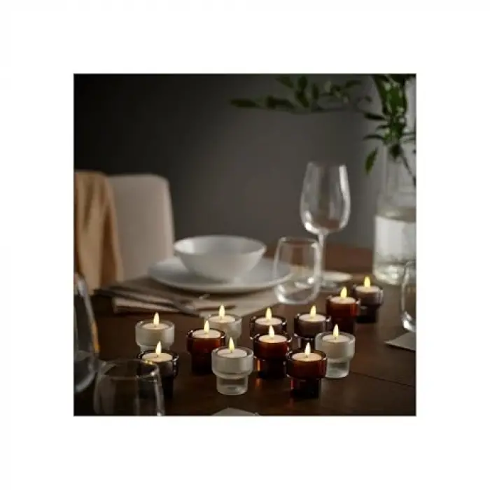 LEDli tealight mum, beyaz, şarj tepsili