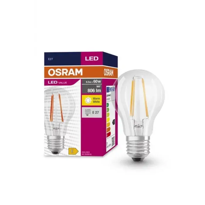 Led Value 6,5W (60W) Rustik Led Ampul 2700 Kelvin -Sarı