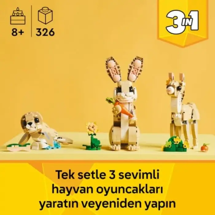 LEGO 3’ü 1 Arada 31162 Creator Sevimli Tavşan
