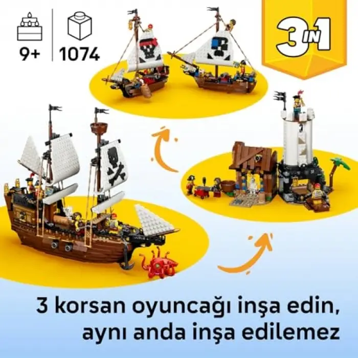 LEGO Creator 3’ü 1 Arada İkonik Korsan Gemisi 31387