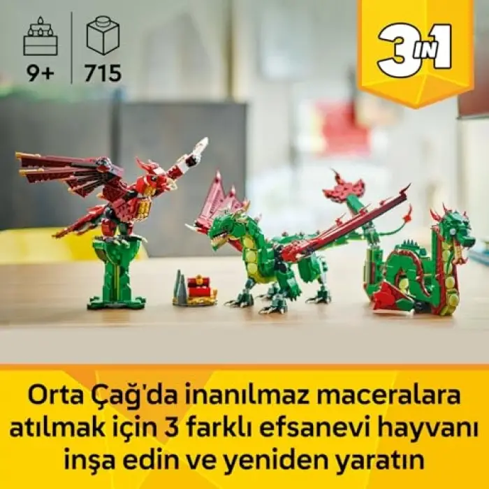 LEGO Creator 3’ü 1 Arada Orta Çağ Ejderhası 31161