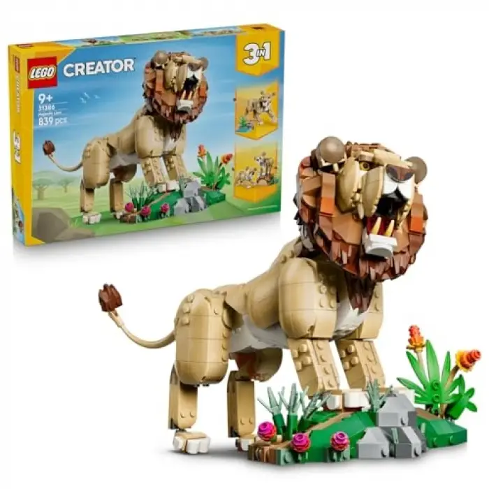 LEGO Creator 3’ü 1 Arada Vahşi Hayvanlar: Görkemli Aslan 31386