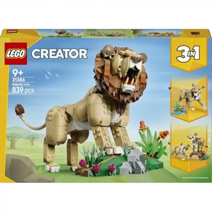 LEGO Creator 3’ü 1 Arada Vahşi Hayvanlar: Görkemli Aslan 31386
