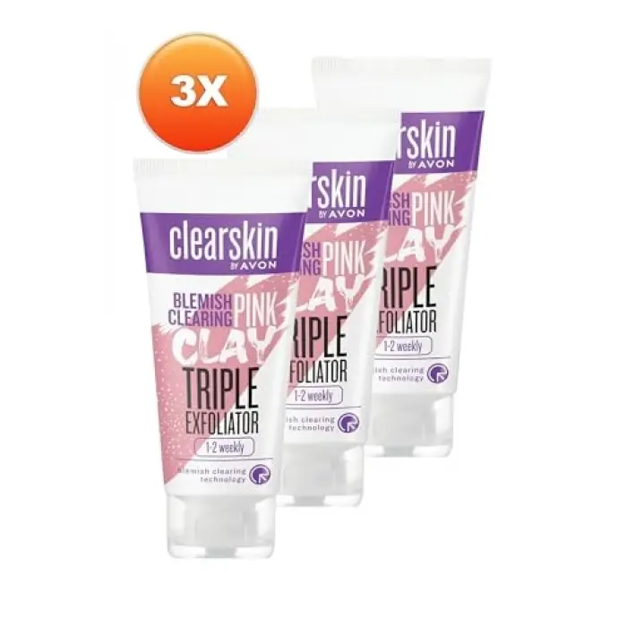 Leke Karşıtı 3ü 1 Arada Pembe Kil Scrub 75 ml, Üçlü Set