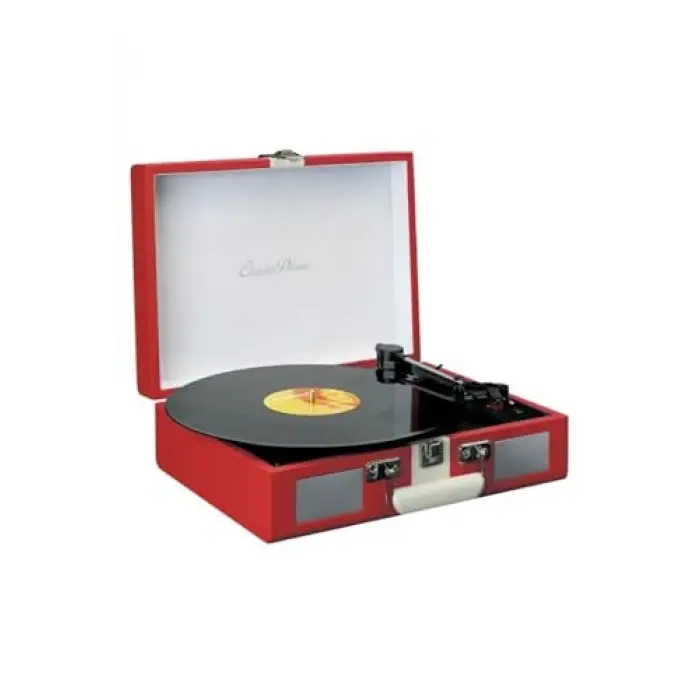 Lenco TT-110 Kırmızı Hoparlörlü Bluetoothlu Retro Pikap Plak Çalar