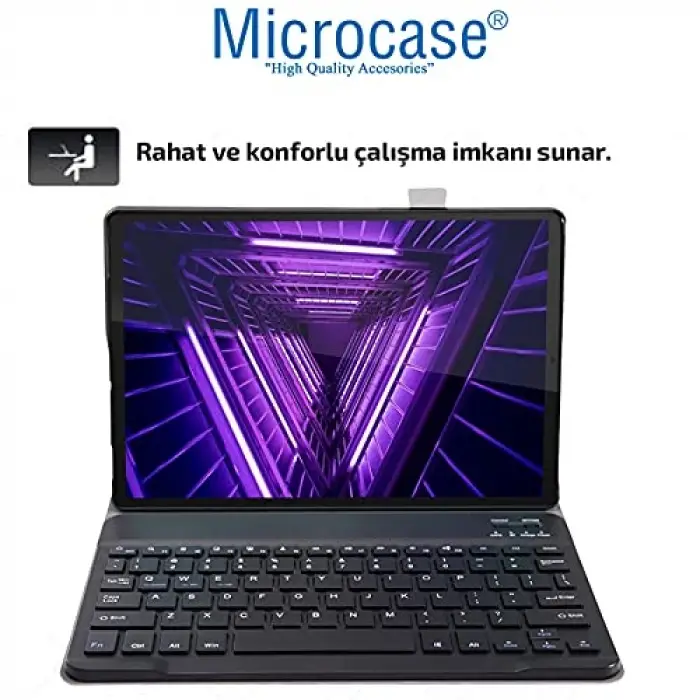 Lenovo Tab M10 TB-X306F 10.1 Tablet Bluetooth Klavyeli Standlı Kılıf - BKK1