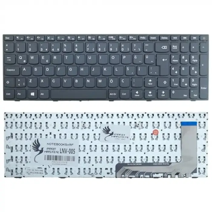 Lenovo V110-17Ikb Type 80V2 İle Uyumlu Klavye, Siyah