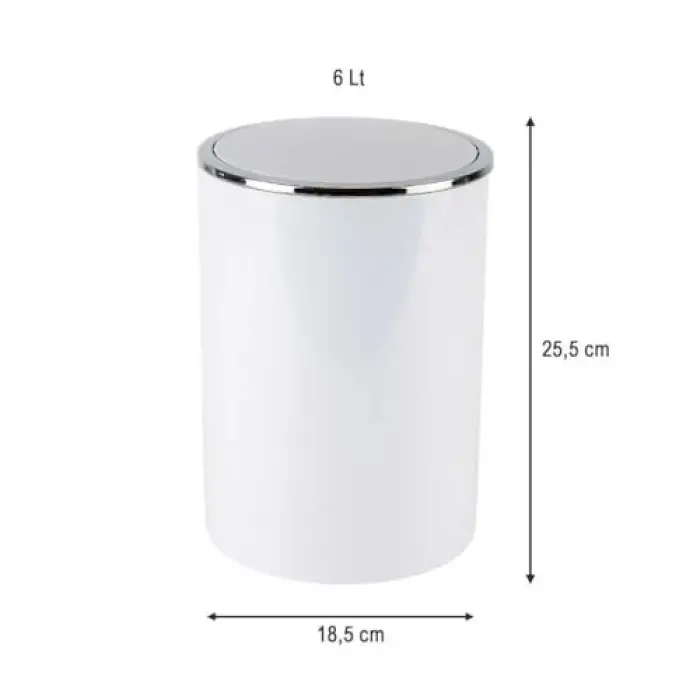 Lenox Çöp Kovası, 6 L, Beyaz, M-E35-01