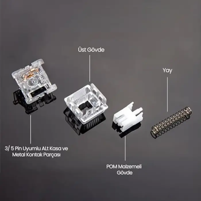 Leobog Crystal Lineer Mekanik Switch, 100 Adet