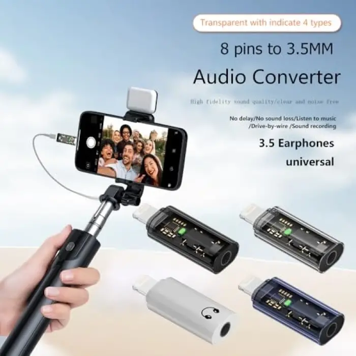 Lightning - AUX Kulaklık OTG Çevirici, Mini Dönüştürücü