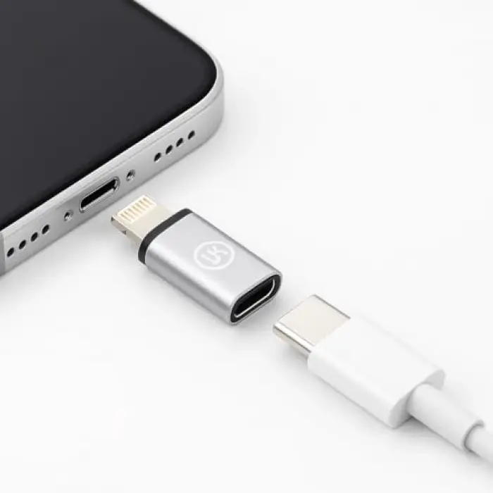 Lightningdan Type-Cye Dönüştürücü Adaptör, iPhone ve iPad Uyumlu, Gümüş Renk