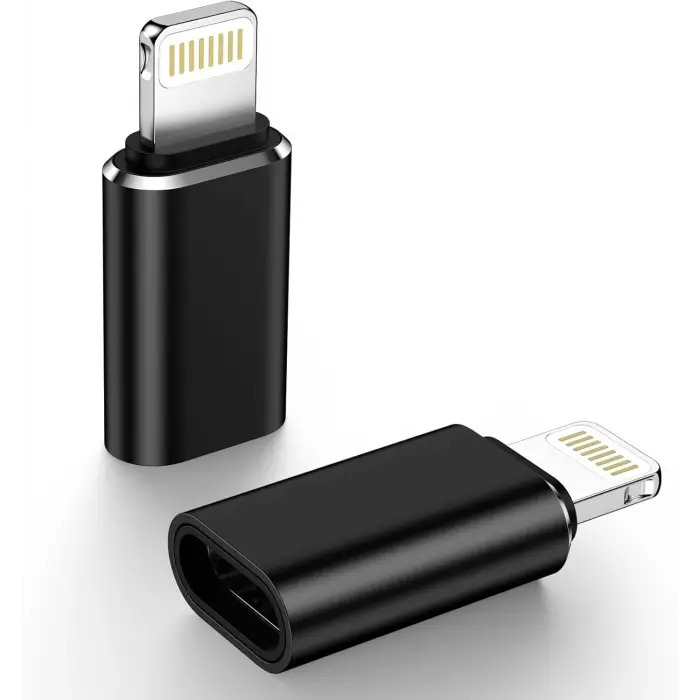 Lightning - USB Type C Dönüştürücü Adaptör, x 2 Adet, iPhone ve iPad Uyumlu, iPhone 14e Kadar Uyumlu