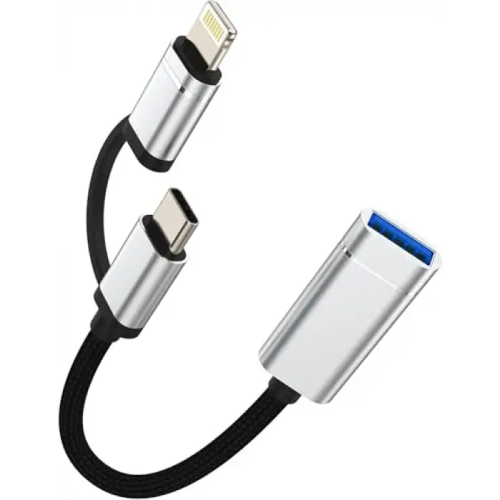 Lightning ve PD Type-C - USB OTG Adaptör HB-14