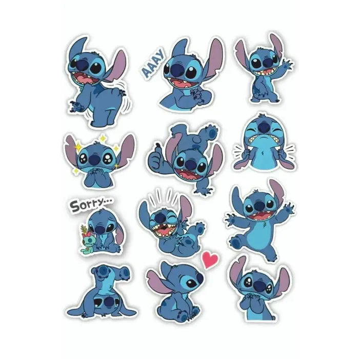 Lilo And Stitch Temalı Laptop Telefon Tablet Sticker Seti