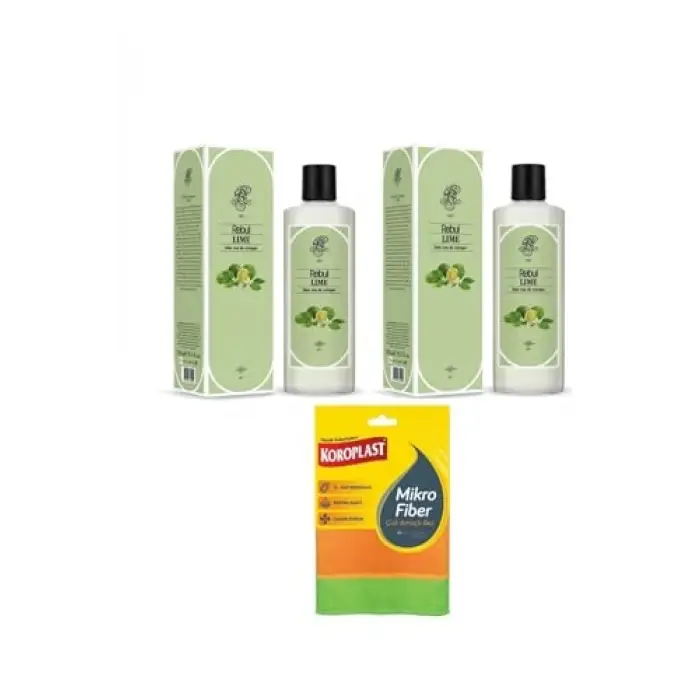 Lime Kolonya, 2 Adet 250 ml, Çok Amaçlı Mikrofiber Bez Hediyeli