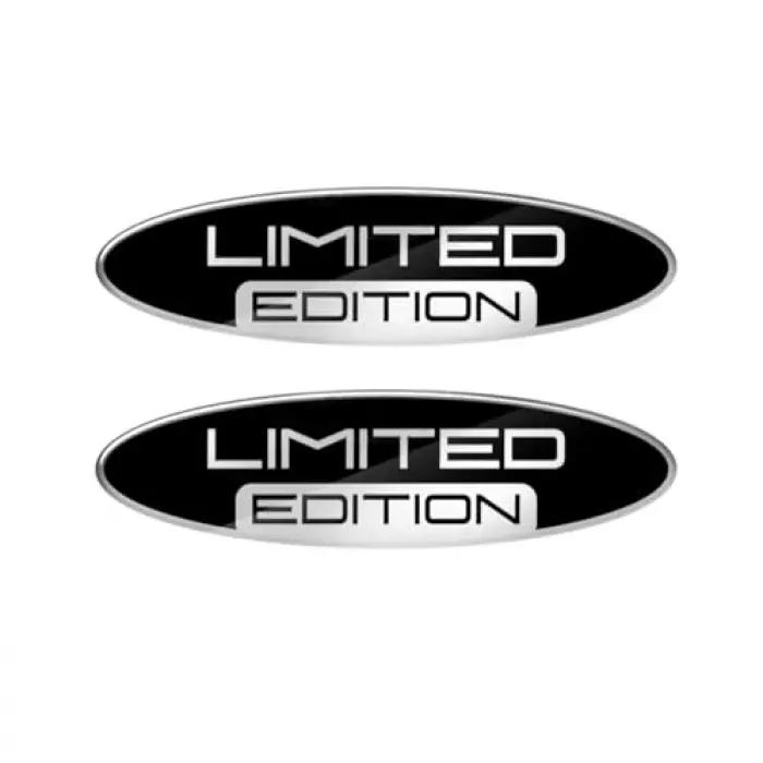 Limited Edition Silver 3D Gel Oval Sticker