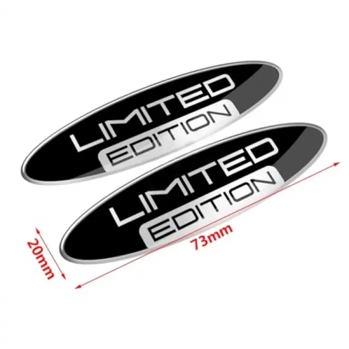 Limited Edition Silver 3D Gel Oval Sticker
