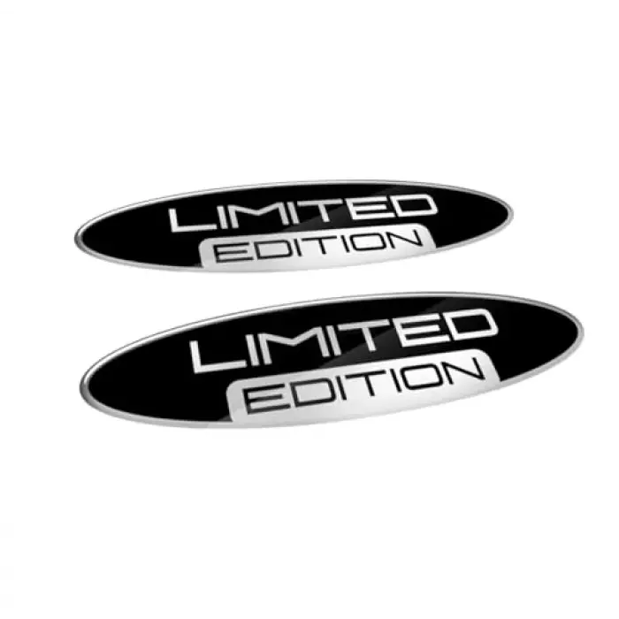 Limited Edition Silver 3D Gel Oval Sticker