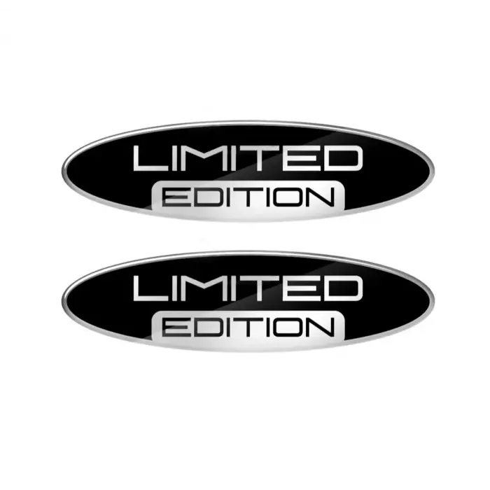 Limited Edition Silver 3D Gel Oval Sticker