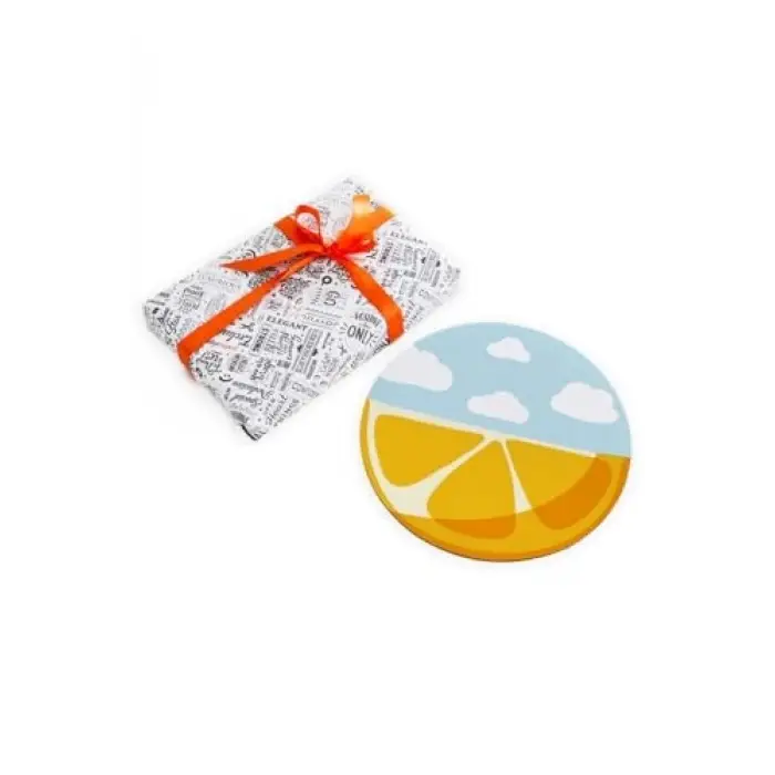 Limon Desenli Yuvarlak Mousepad, 20 x 20 cm