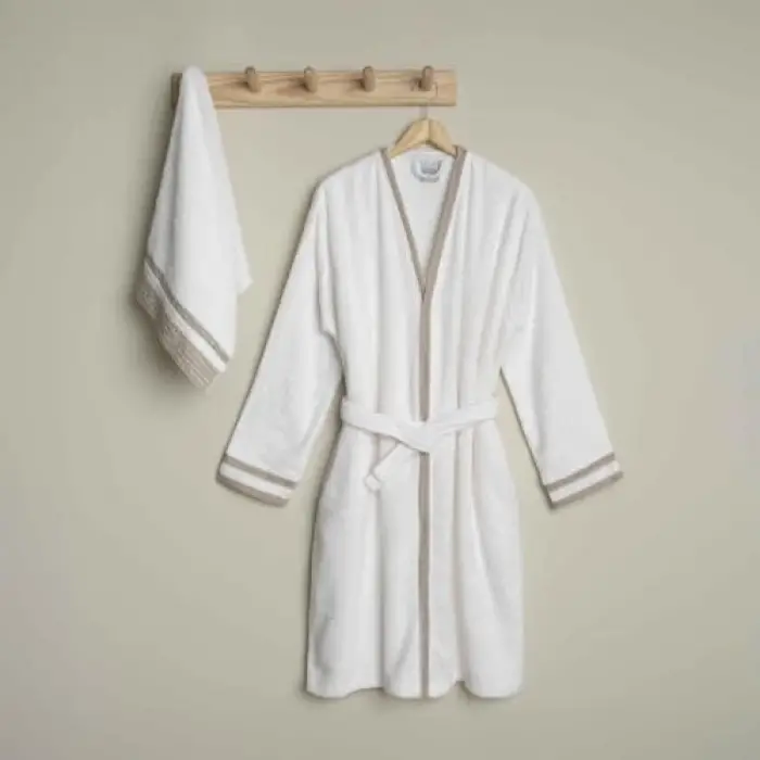 Linens Vesso Bambu S/M Bornoz Seti Ekru
