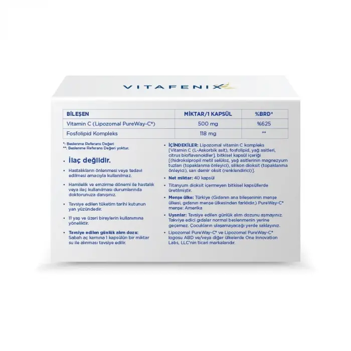 Lipozomal C Vitamini Kapsül Takviyesi