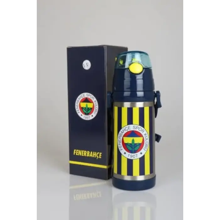 Lisanslı Sarı Lacivert Çelik Matara, 500 mL, Cep Defteri Hediyeli