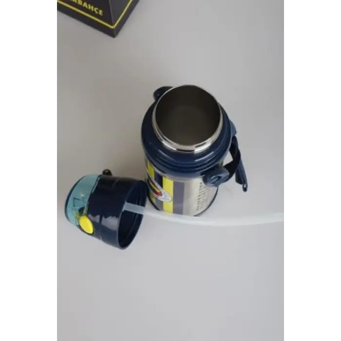 Lisanslı Sarı Lacivert Çelik Matara, 500 mL, Cep Defteri Hediyeli
