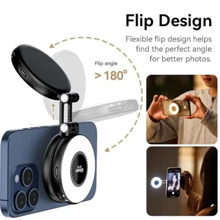 LM19 MagSafe LED Selfie Ring Light, Beyaz, L015