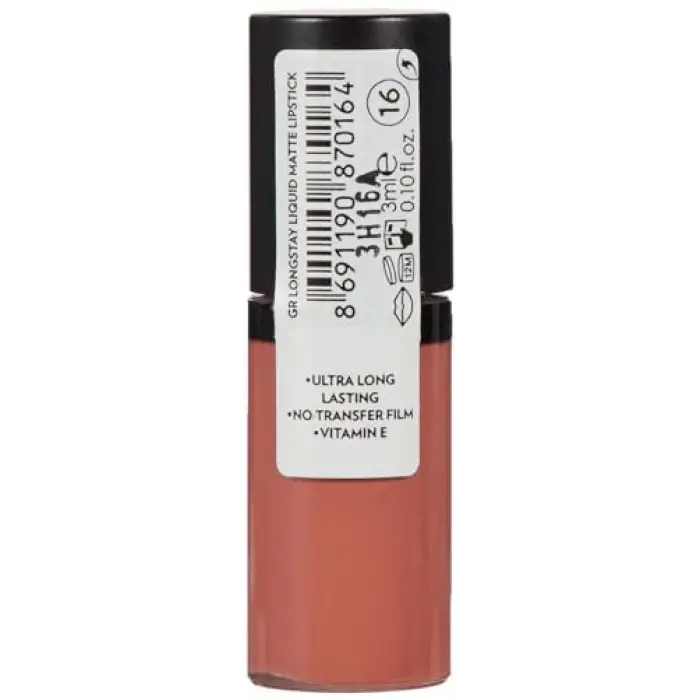Longstay Liquid Matte Lipstick Mini No: 16 Bulaşmayan Likit Mini Mat Ruj (3 ml)